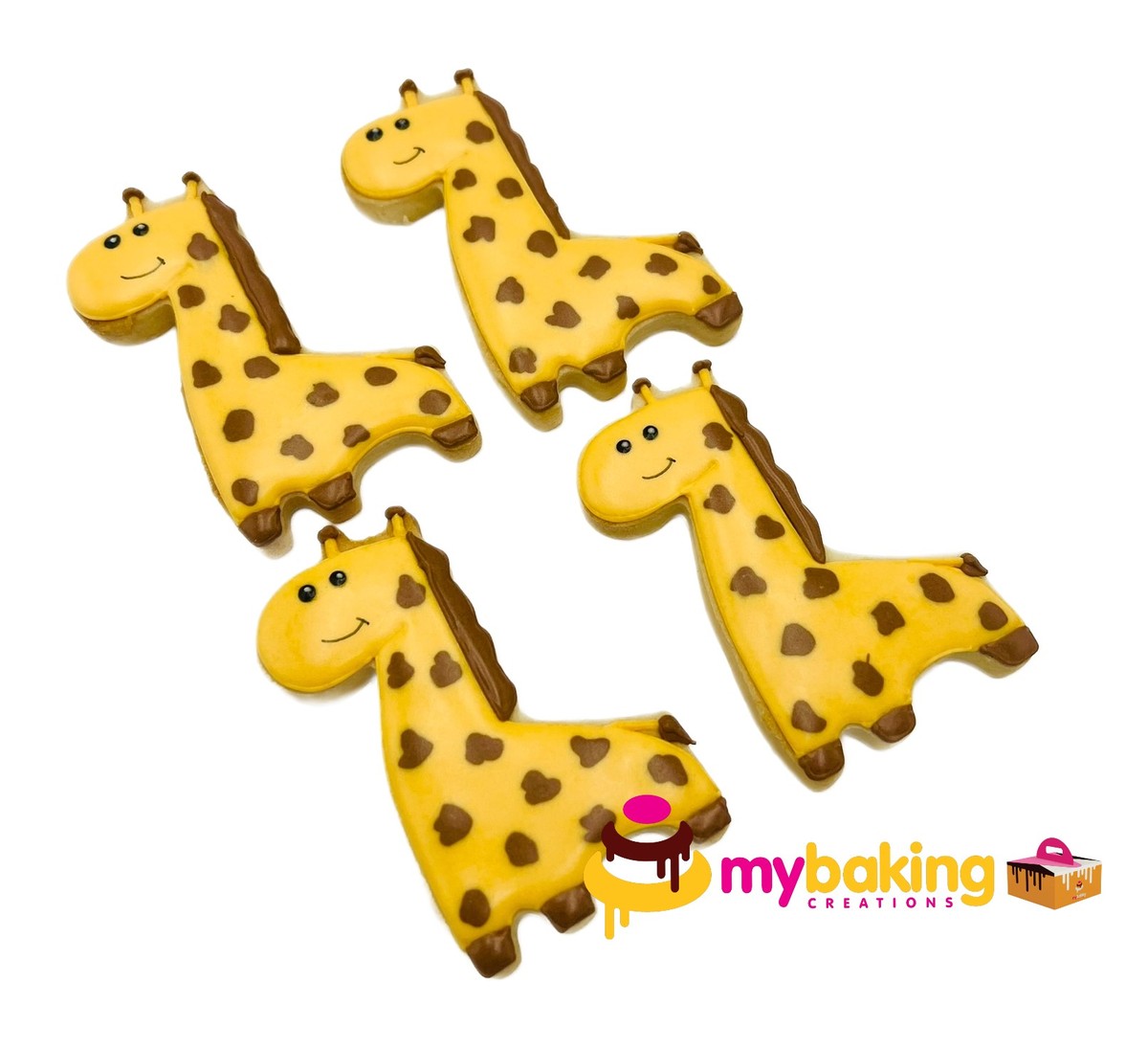 Custom hand-piped giraffe animal cookies San Francisco